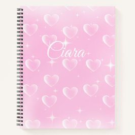 Rosa Blütenglanz und Herz Notizbuch