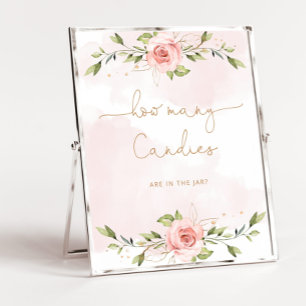 Rosa Blütengold erraten, wie viele Bonbons Poster