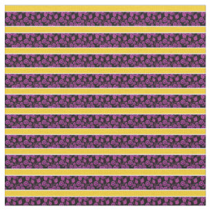 Rosa Blütengold/weißer Streifen - schwarz/Farbe au Stoff