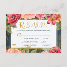 Rosa Blütengoldmarinade Typograpie Hochzeit Rsvp