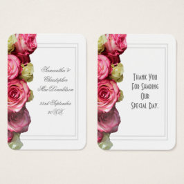 Rosa Blütenhochzeit danke