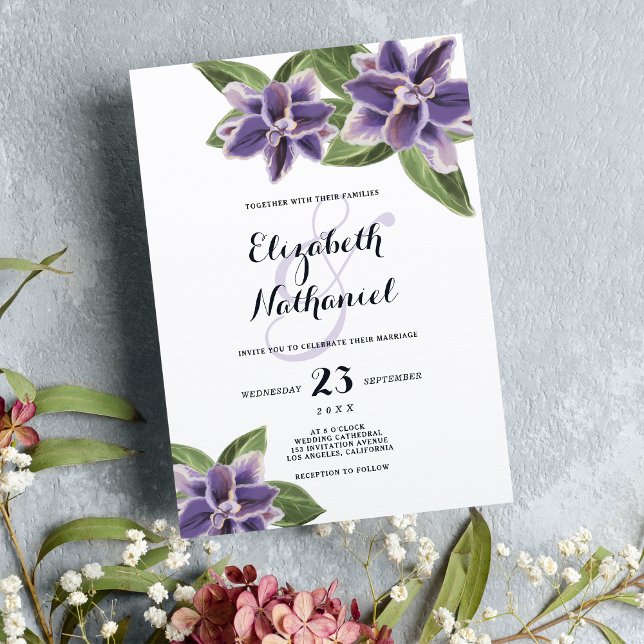 Rosa Blütenhochzeit Einladung (Country chic orange blue white floral wedding)