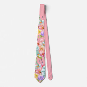 Rosa Blütenhochzeit Neck Tie Krawatte