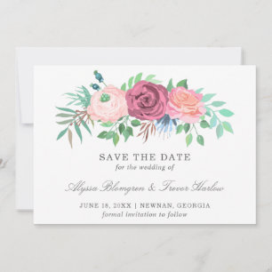 Rosa Blütenhochzeit ohne Foto Save The Date