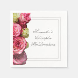 Rosa Blütenhochzeit Serviette