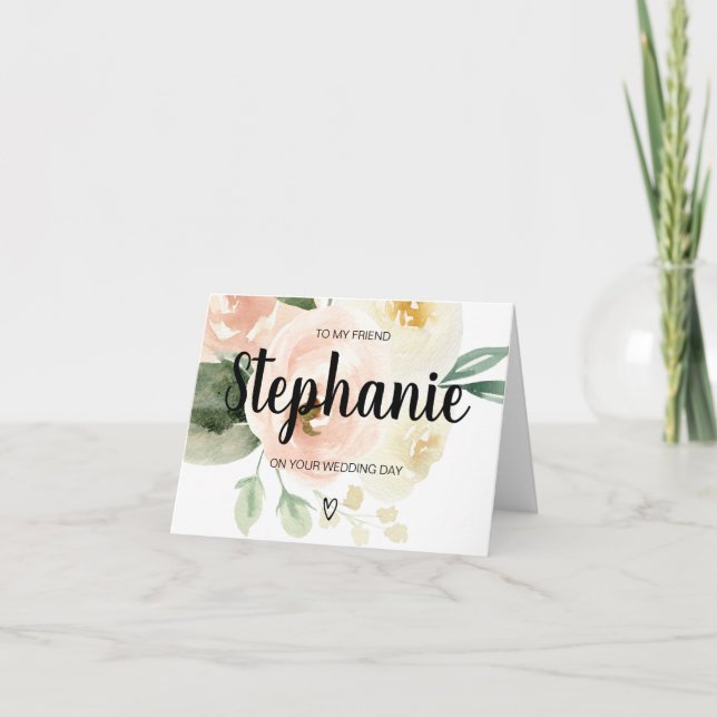 Rosa Blütenkarte für die Hochzeitskarte meines Fre Karte (Vorderseite)