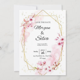 Rosa Blütenkirschblüte Einladung zur Hochzeit