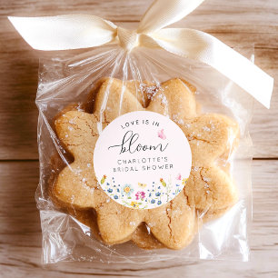 Rosa Blütenliebe ist in Blüte Runder Aufkleber