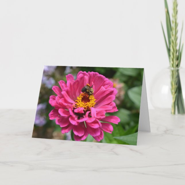 Rosa Blütenmaus-Blume Feiertagskarte (Vorderseite)