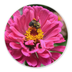 Rosa Blütenmaus-Blume Keramikknauf