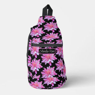 Rosa Blütenmuster, hübsches Blumenmuster Crossbody Bag