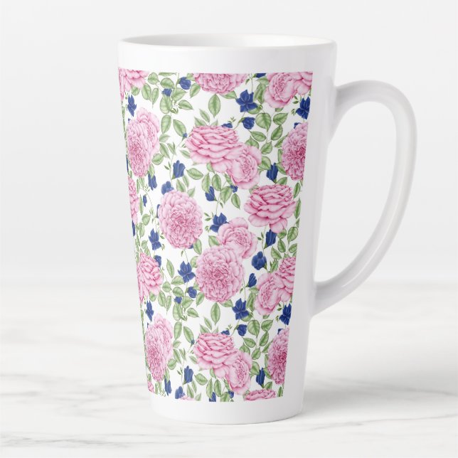 Rosa Blütenmuster  Milchtasse (Rechts)