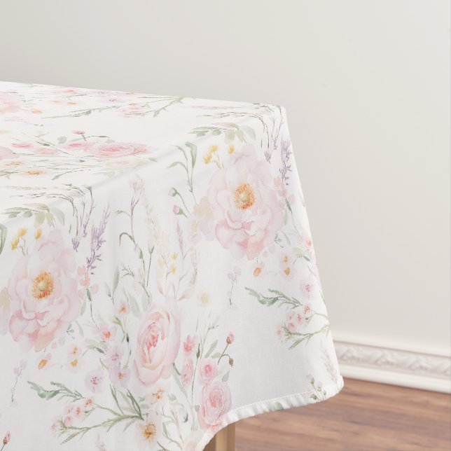 Rosa Blütenpastellfarben Elegante Tischdecke (Beispiel)