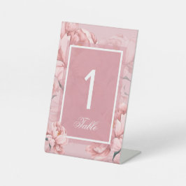 Rosa Blütenpeere Blume Tischnummer Sockelschild