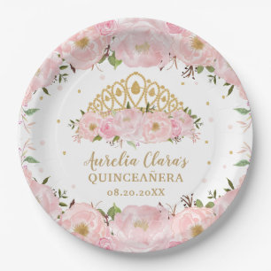 Rosa Blütenpracht Prinzessin Tiara Crown QUINCEA Pappteller