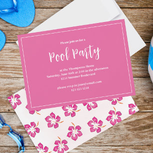 Rosa Blütensommer Party Einladung