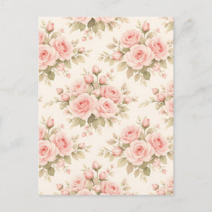 Rosa Blütenstrauß in Rosé Postkarte