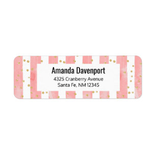 Rosa Blütenstreifen   Imitate Gold Confetti