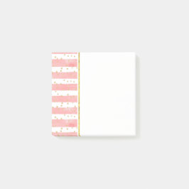 Rosa Blütenstreifen | Imitate Gold Confetti Post-it Klebezettel