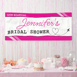 Rosa Boarding Pass Brautparty Banner