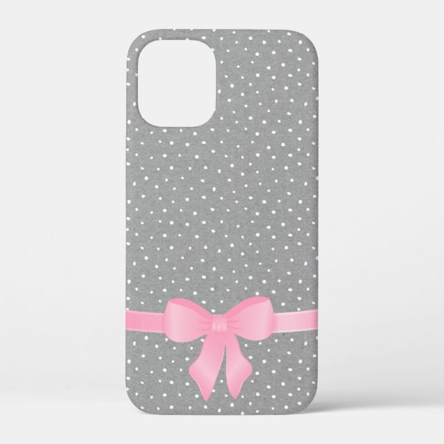 Rosa Bogen auf grauem und weißem Case-Mate iPhone  Hülle (Rückseite)