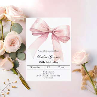 Rosa Bogen elegant Geburtstag Einladung