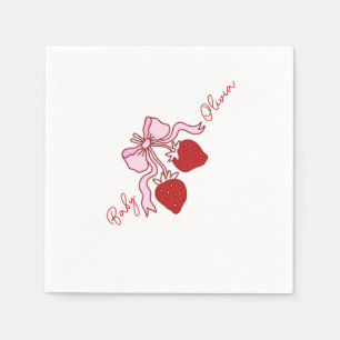 Rosa Bogen Erdbeere Girl Baby Dusche Serviette