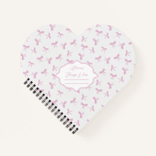 Rosa Bogen Frilly Coquette personalisiertes Herz Notizbuch