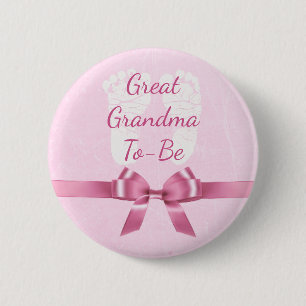 Rosa Bogen-große Großmutter, zum Babyparty-Knopf Button