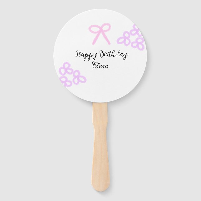 Rosa Bogen lila Blütenpastellblüte Geburtstag Fächer (Vorderseite)
