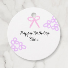 Rosa Bogen lila Blütenpastellblüte Geburtstag Geschenkanhänger