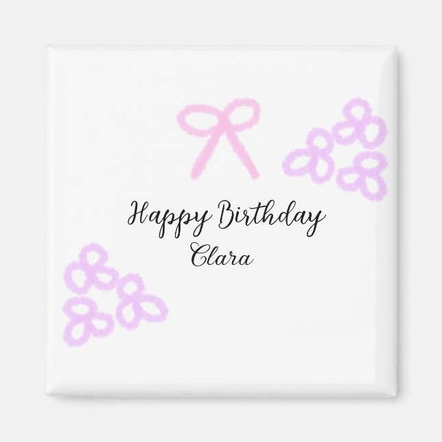 Rosa Bogen lila Blütenpastellblüte Geburtstag Magnet (Vorne)