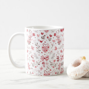 Rosa Bogen mit Blume Kaffeetasse
