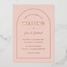 Rosa Bögen Moderne, fette Schriftart Hochzeit