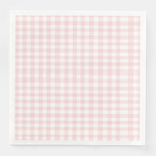 Rosa Bogen und Gingham-Babydusche Serviette (Vorderseite)