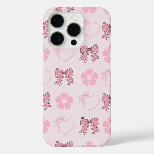 Rosa Bögen und rosa Herzen | Sakura Iphone Case (Rückseite)
