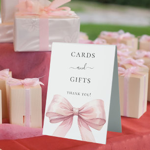 Rosa-Bogen-weiße Karten-Geschenkzeichen Tischaufsteller