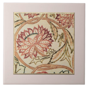 Rosa Bohemische Blume Keramik Tile Fliese