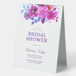 Rosa boho blumengeschmücktes Brautparty Tischaufsteller