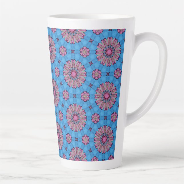 Rosa Boho-Blumenmuster Milchtasse (Rechts)