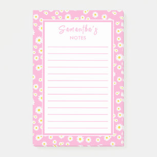 Rosa Boho-Frühlingsgänseblümchen Post-it Klebezettel