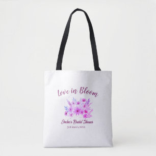 rosa boho Liebe in Blüte Brautparty Name Retro Tasche