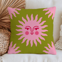 Rosa Boho-Sonnen-Gesicht auf grünem BOHO-Chic-Myst