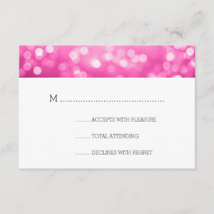 Rosa Bokeh beleuchtet elegantes Hochzeit UAWG RSVP Karte