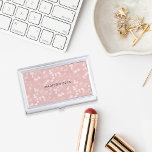 Rosa Bokeh Personalisiert Visitenkarten Etui<br><div class="desc">Die elegante Visitenkartenkartentafel mit ihrem Namen,  Monogramm oder Firmennamen in der Mitte ist mit einer bunten,  rosa Champagner-Blüte versehen.</div>