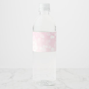 Rosa Bokeh-Wasserflaschen-Etiketten mit Errötung