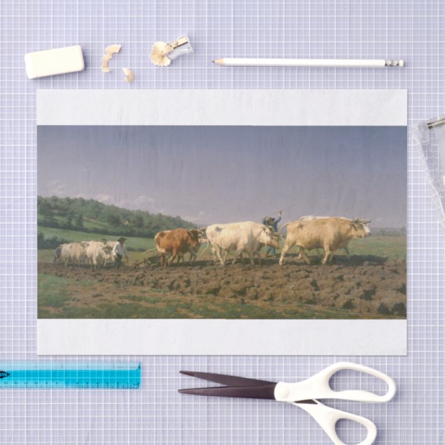 Rosa Bonheur | Ploughing in Nevers Seidenpapier (Handwerk)