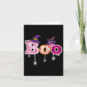 Rosa Boo Spider Owl Beängstigendes Halloween Kostü Karte