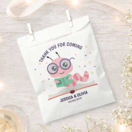 Rosa Bookworm-Thema Geschenktütchen