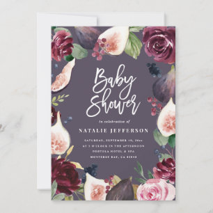 Rosa, Bordeaux, + Feigenfarbenfloral und Skript